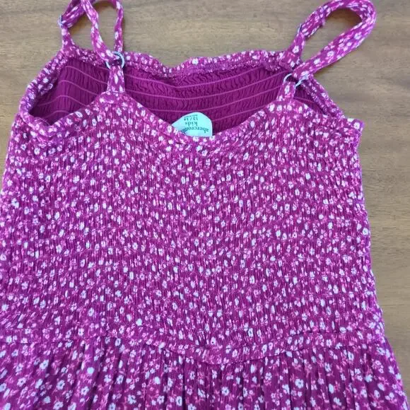Abercrombie and Fitch maroon smocked dress & adjustable straps girls size 13-14 - Picture 6 of 8